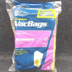 Kenmore VacBags Premium Allergen Filtration Vacuum Bags U Model 50688 NOS 8 bags